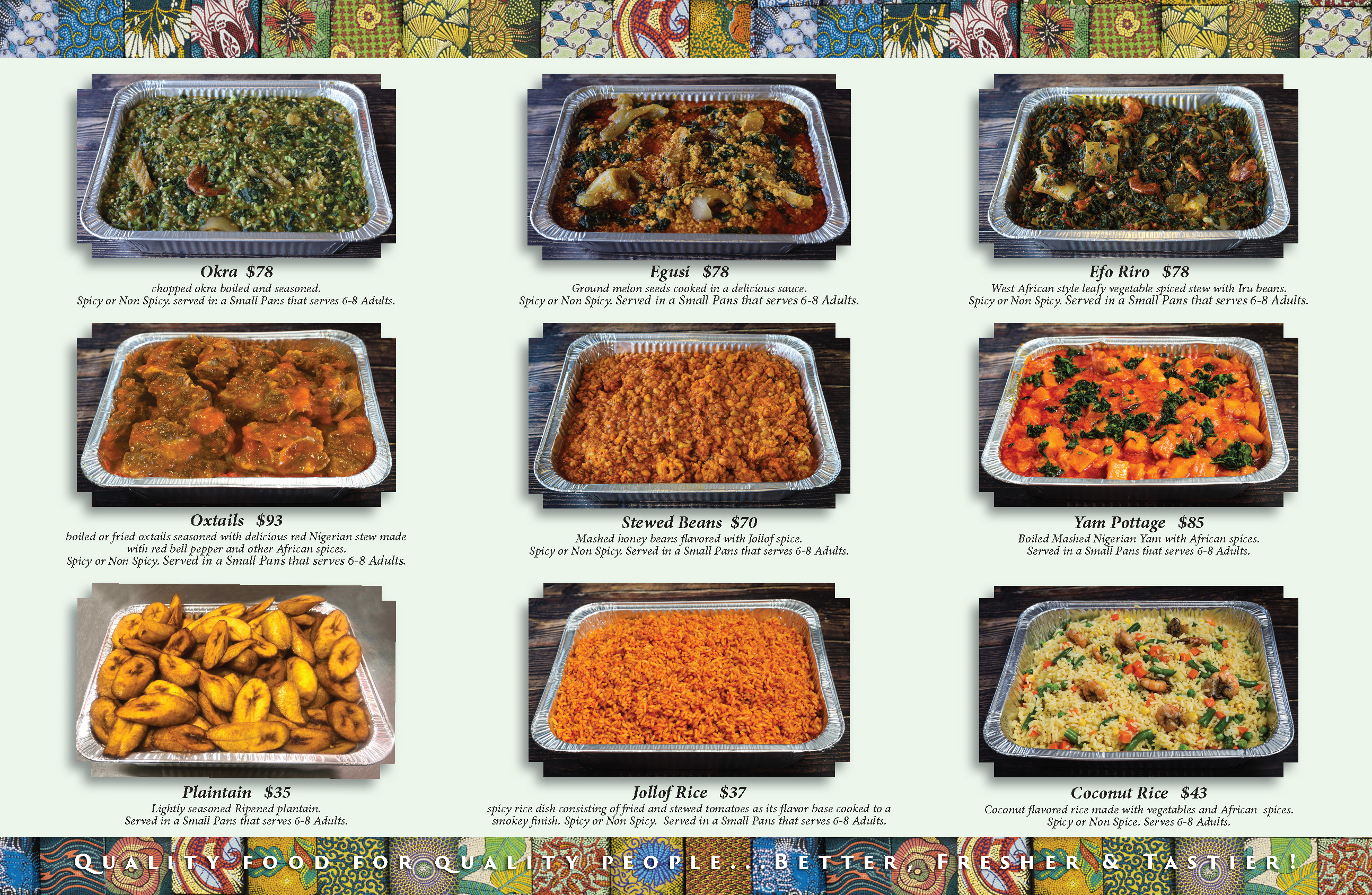 Menu | Taste Of Nigeria